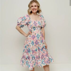 Colorful Geometric Print Dress